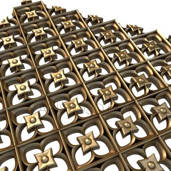 Free examples of 3d stl models (Lattice with flowers. Download free 3d model for cnc - USRSH_0012) 3D